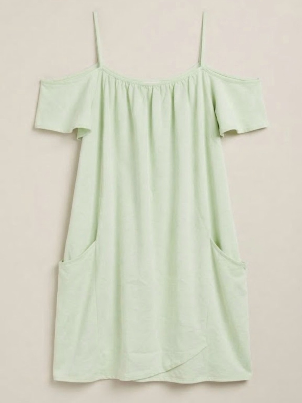 NWT Madison Marcus Pistachio Green Silk Off-The-Shoulder Dress Size L